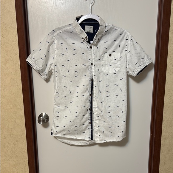 Level Ten Men's White Patterned Short Sleeve Shirt Size S - Picture 1 of 5